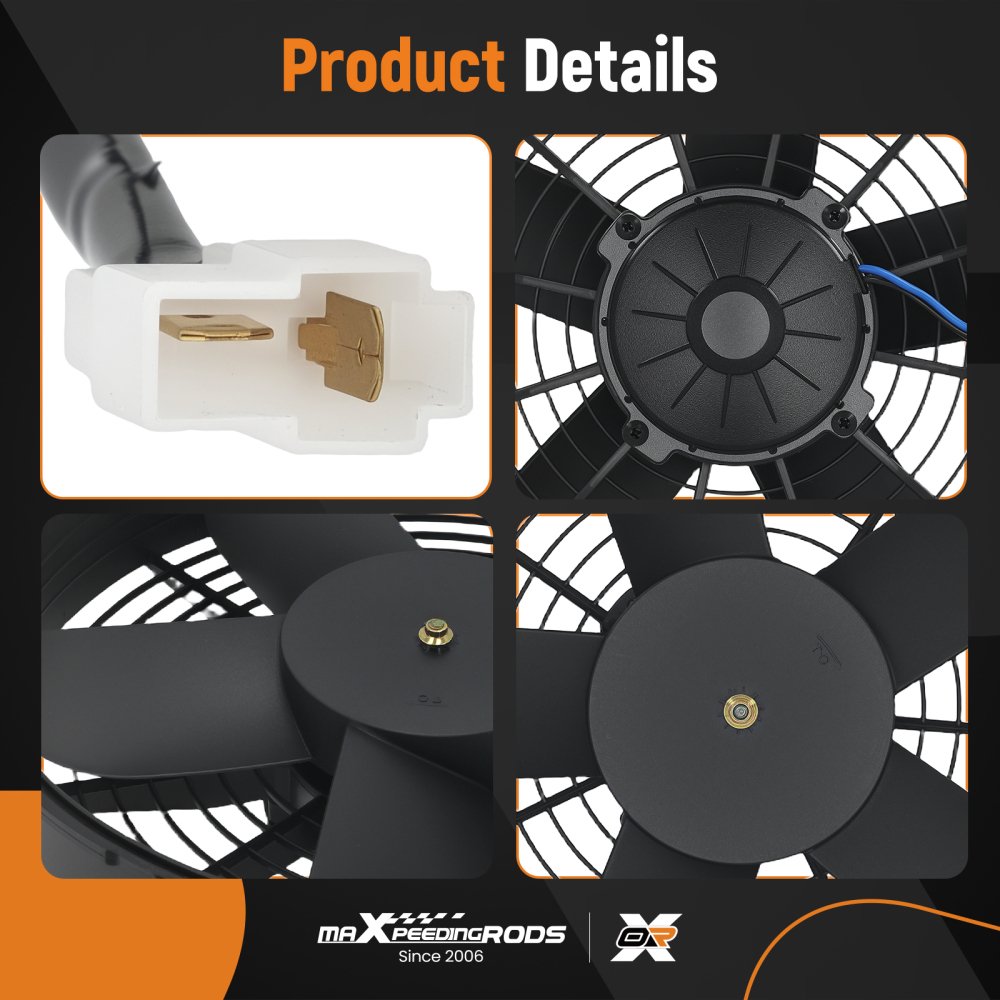 Universal Cooling Fan Assembly for Motorcycle ATV 160W 5 Blades 1800RPM LL-36A