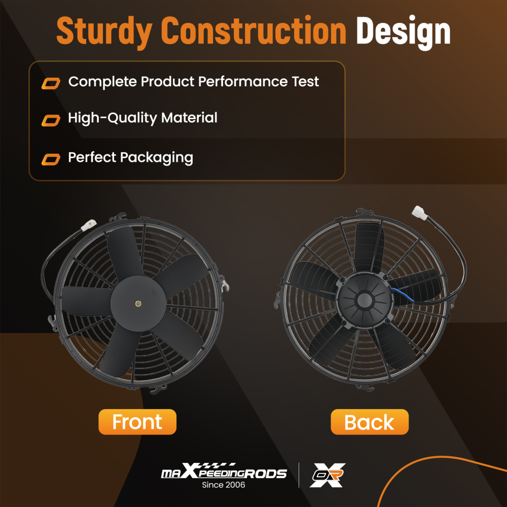 Universal Cooling Fan Assembly for Motorcycle ATV 160W 5 Blades 1800RPM LL-36A