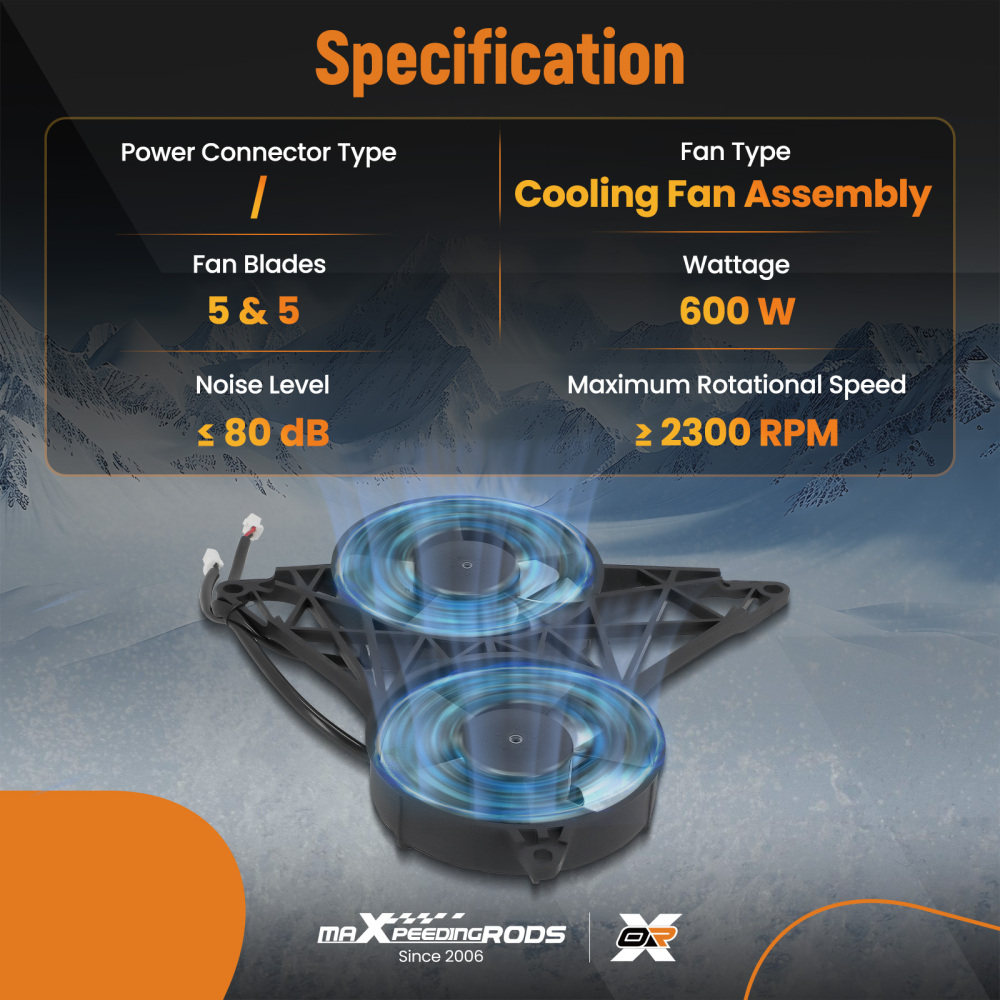 Radiator Cooling Fan w/ Bracket compatible for Harley V-ROD/VRSC/VRSCD/VRSCDX 2VA58A10146A