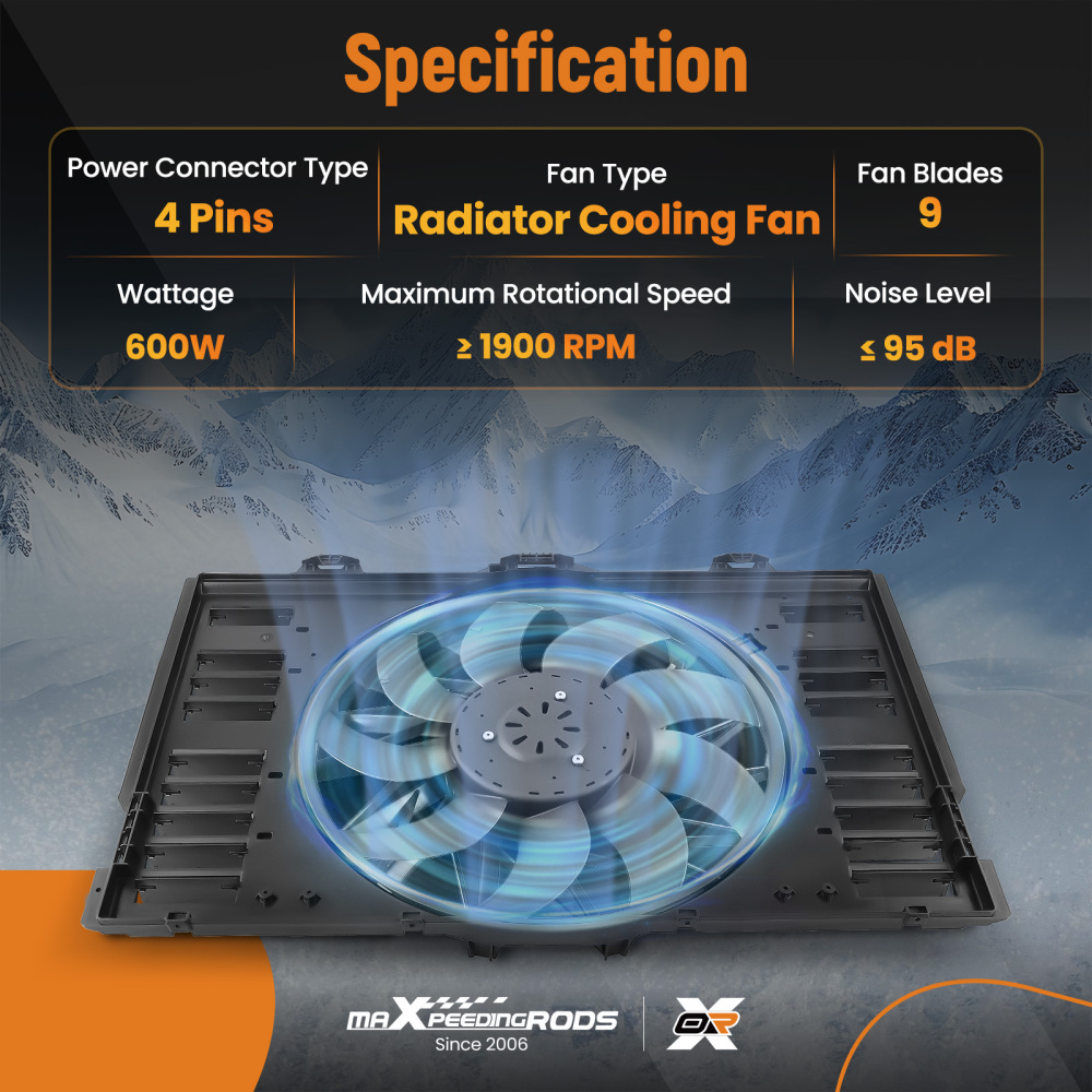 Engine Radiator Cooling Fan compatible for Porsche Panamera 3.6L/4.8L 2010-2016 97010606106