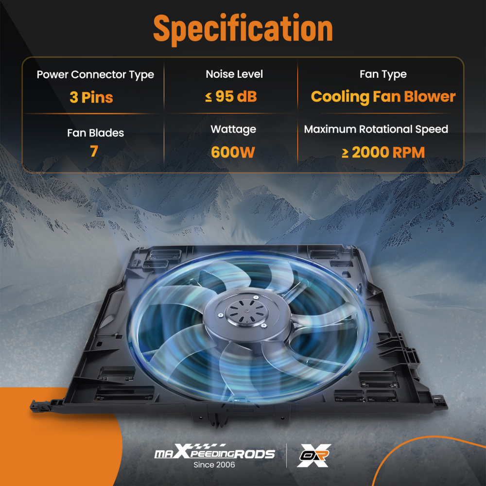 600W Radiator Cooling Fan compatibile per BMW F01 F03 F04 F06 F07 F10 F11 F18 17427599493