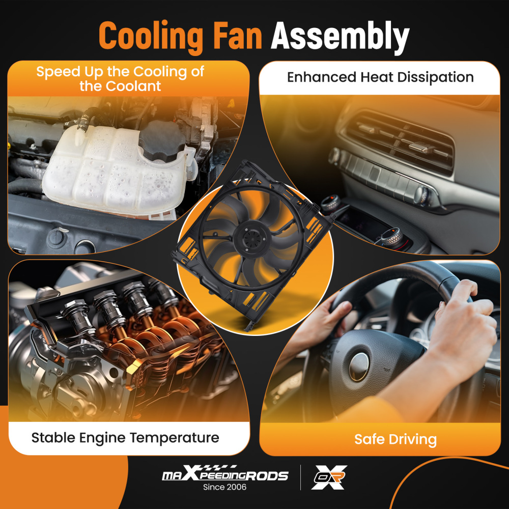 600W Radiator Cooling Fan compatibile per BMW F01 F03 F04 F06 F07 F10 F11 F18 17427599493