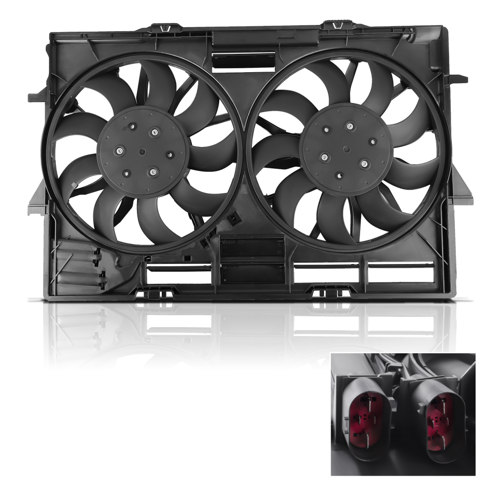 Radiator Cooling Fan motor Assembly compatible for Audi A6 A7 4G 3.0 4.0 TFSI 2012-17