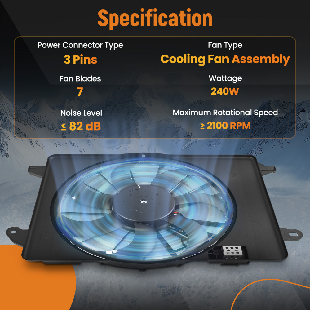 Cooling Fan compatible for Chrysler 300 compatible for Dodge Challenger V6/V8 2009-2021 68050129AA