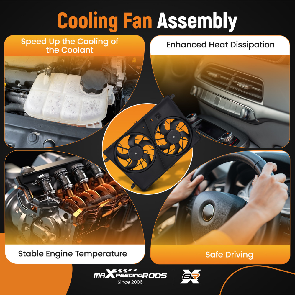 Cooling Fan compatible for GMC Acadia Compatible for Buick Enclave 2007-2016 23434158 15226663 1581657