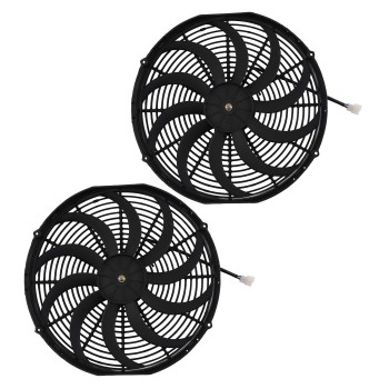 2X 16 IN Cooling Slim Fan Push Pull Electric 120W 12V Universal Radiator System