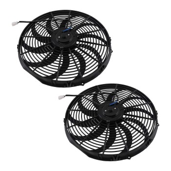2X 16 IN Cooling Slim Fan Push Pull Electric 120W 12V Universal Radiator System
