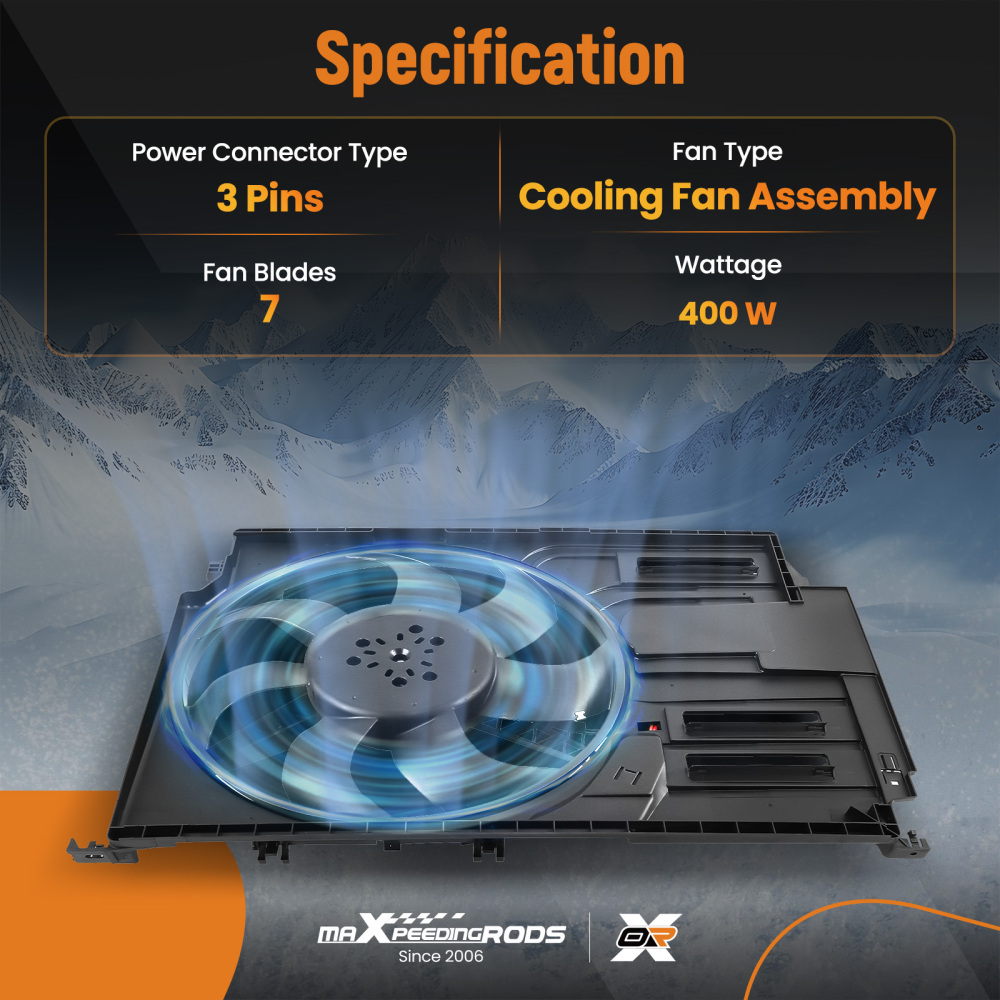 Radiator Cooling Fan Assembly for Mini Cooper 2014-2019 17427617609 17428645861