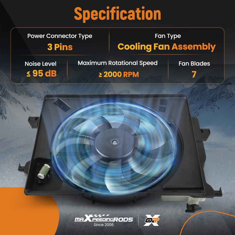 Engine Radiator Cooling Fan compatible for Hyundai Veloster/Accent compatible for Kia Rio 2012-2017