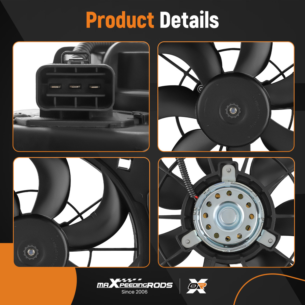 Engine Radiator Cooling Fan compatible for Hyundai Veloster/Accent compatible for Kia Rio 2012-2017