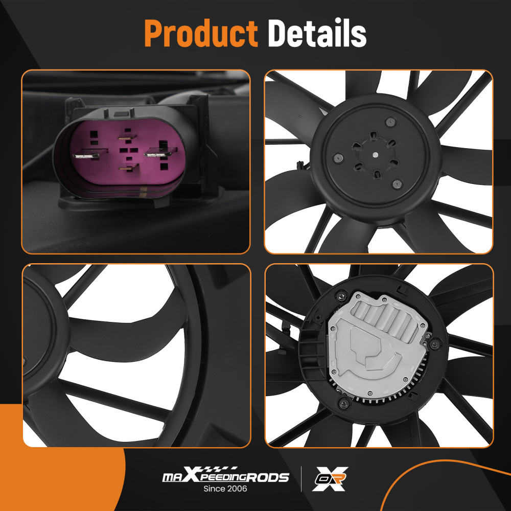 Radiator Cooling Fan compatible for Chrysler Pacifica/Voyager 2017-23 68217321AB 68217321AC