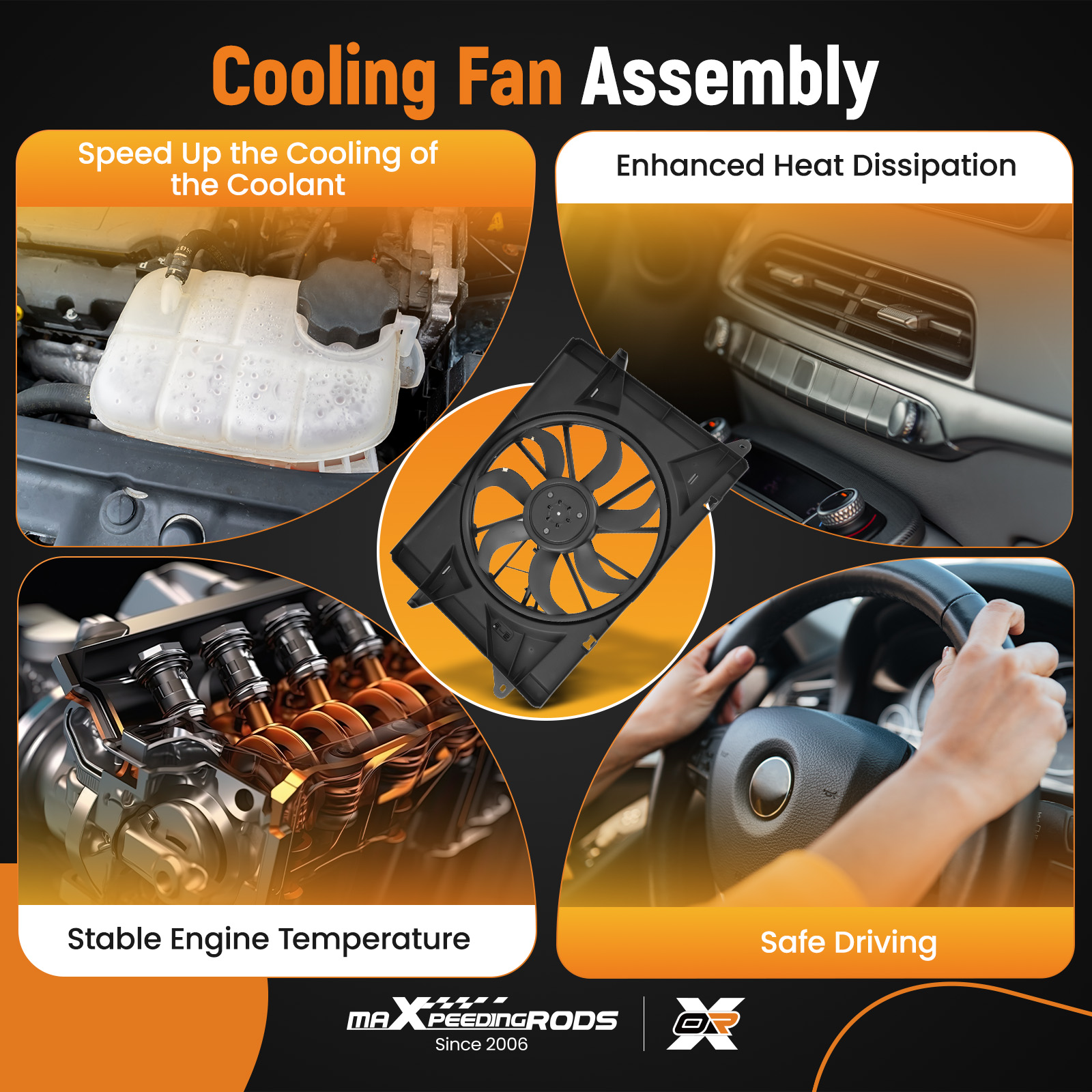 Radiator Cooling Fan compatible for Chrysler Pacifica/Voyager 2017
