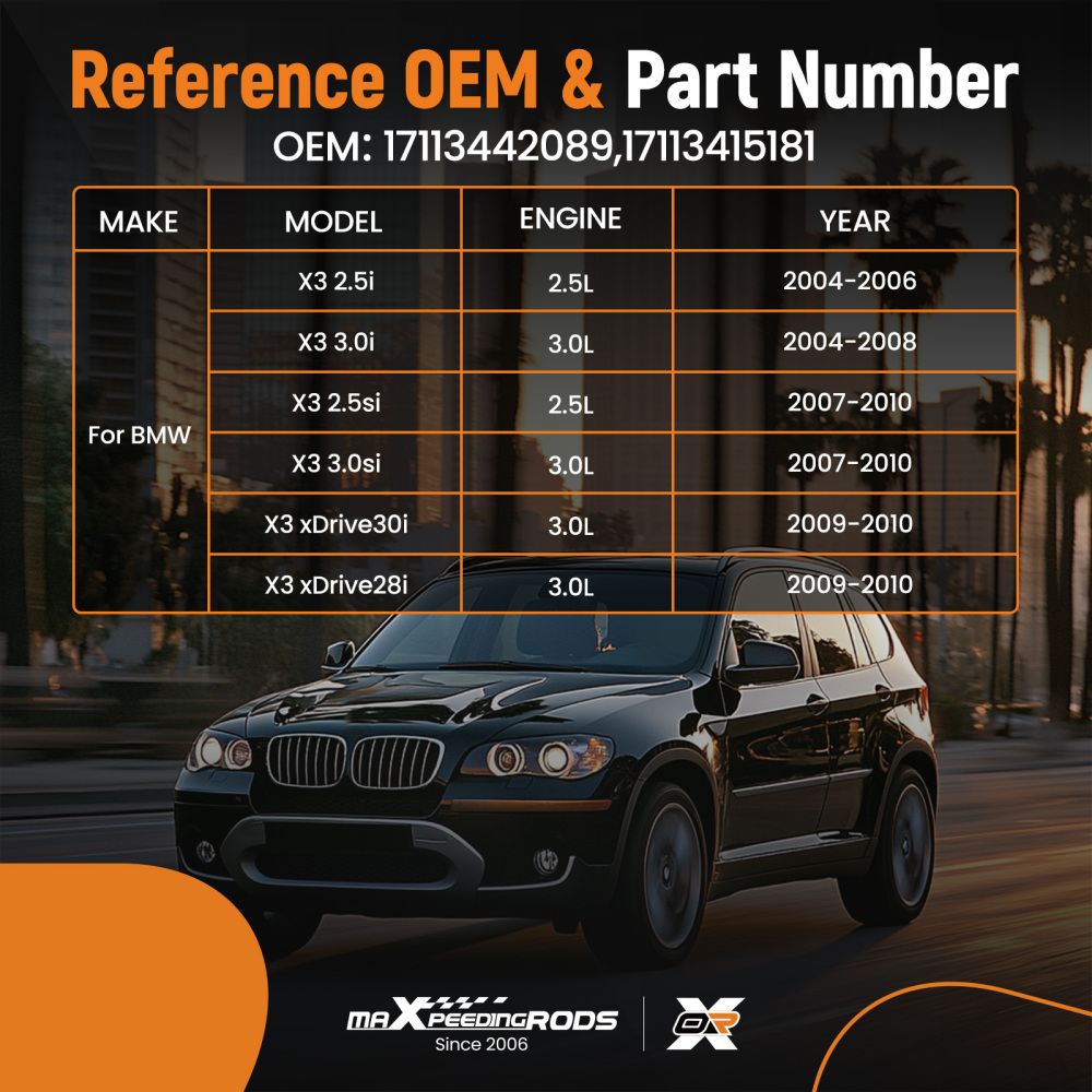 Radiator Cooling Fan Assembly 3 Pins compatible for BMW E83 X3 3.0si xDrive30i 17113442089