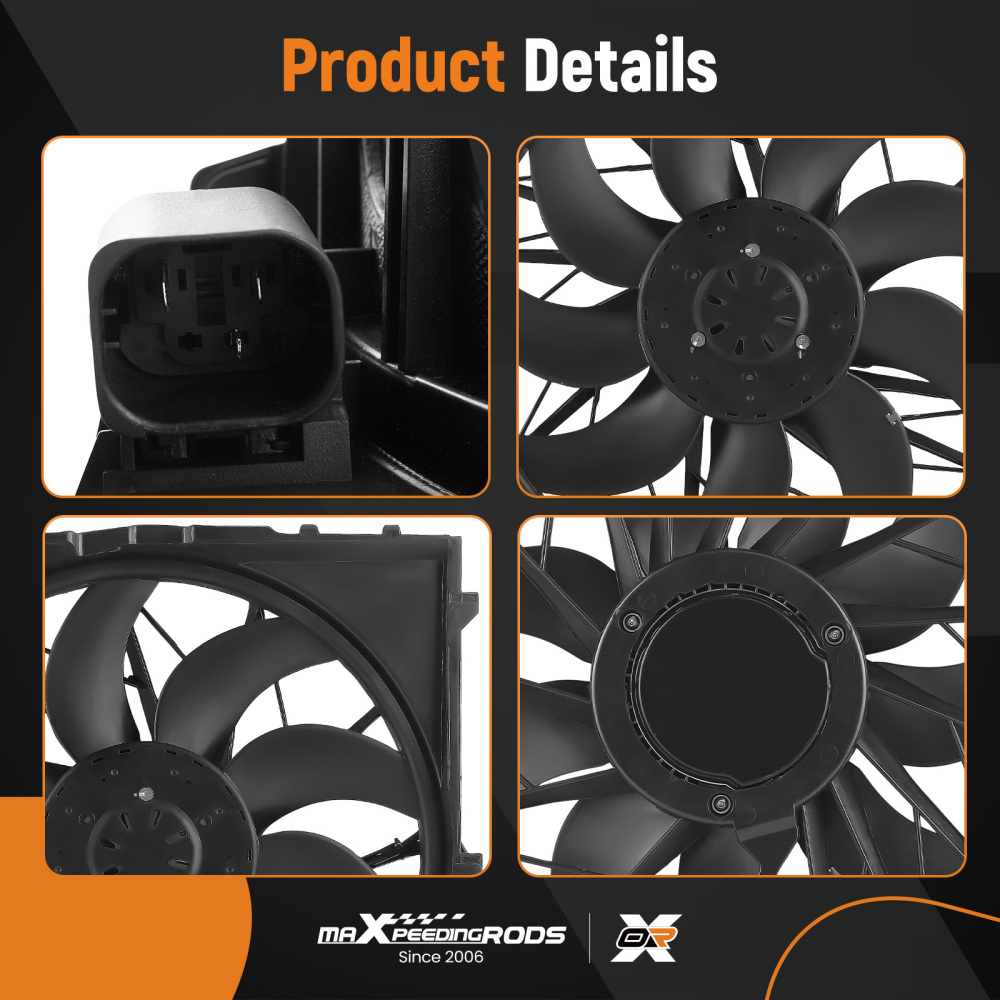 Radiator Cooling Fan Assembly 3 Pins compatible for BMW E83 X3 3.0si xDrive30i 17113442089