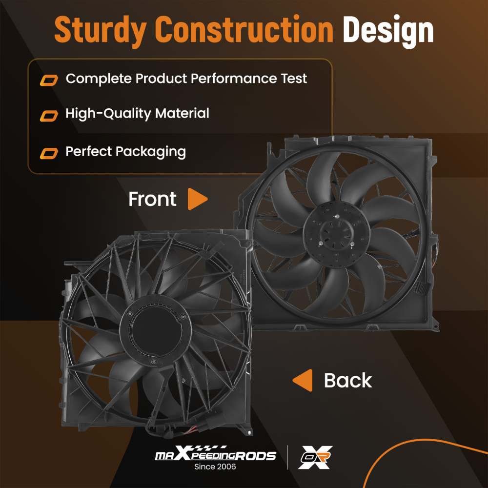 Radiator Cooling Fan Assembly 3 Pins compatible for BMW E83 X3 3.0si xDrive30i 17113442089