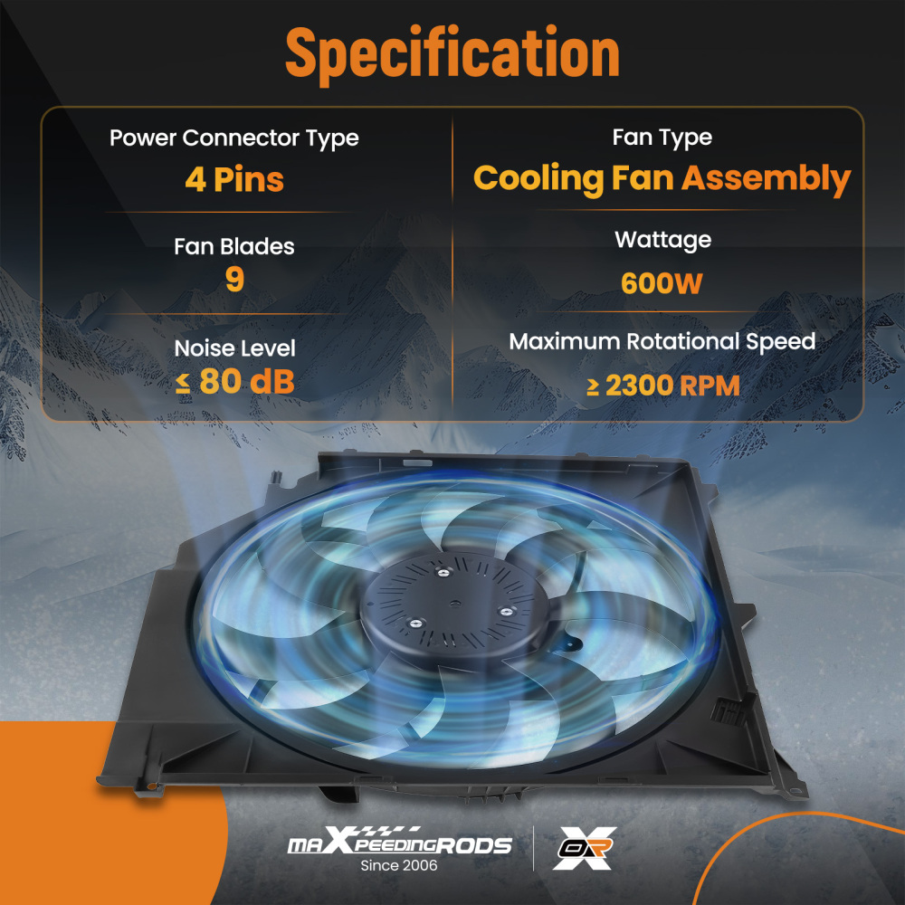 Raffreddamento Ventola Radiatore compatibile per BMW X3 2.5i/2.5si/3.0si 04-10 17113442089