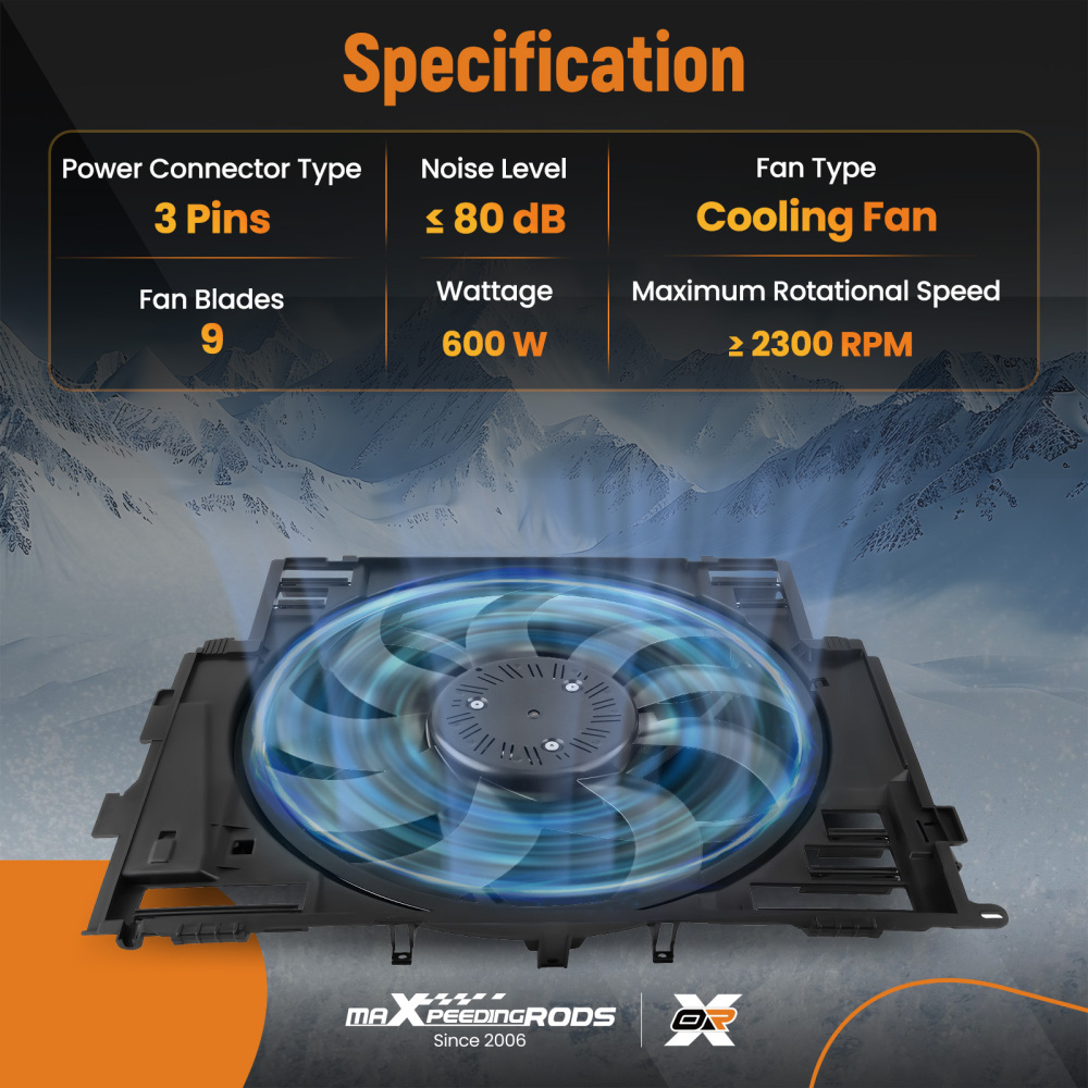 Radiator Cooling Fan compatible for BMW 528i/528i xDrive 2012-2016 17418642161 17417618787