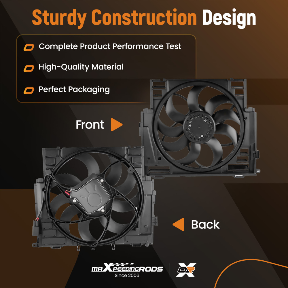 Radiator Cooling Fan compatible for BMW 528i/528i xDrive 2012-2016 17418642161 17417618787