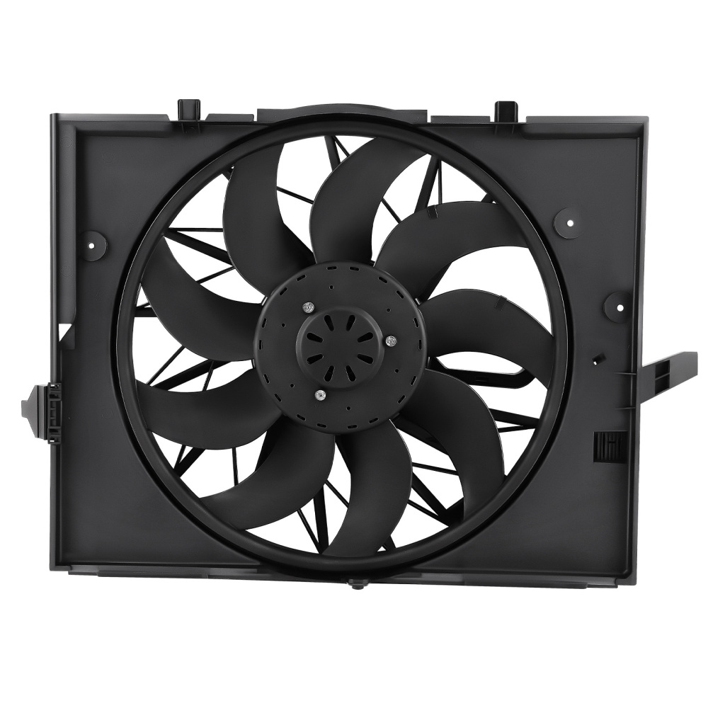 Radiator Cooling Fan Black compatible for BMW 525i 525xi 528i 528xi 645Ci 750i 750Li