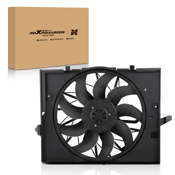 Radiator Cooling Fan Black compatible for BMW 525i 525xi 528i 528xi 645Ci 750i 750Li