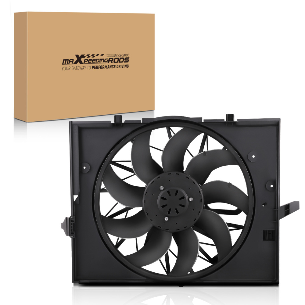 Radiator Cooling Fan Black compatible for BMW 525i 525xi 528i 528xi 645Ci 750i 750Li