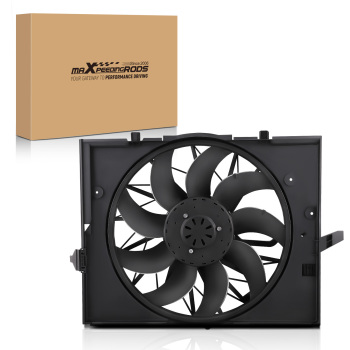 Radiator Cooling Fan Black compatible for BMW 525i 525xi 528i 528xi 645Ci 750i 750Li