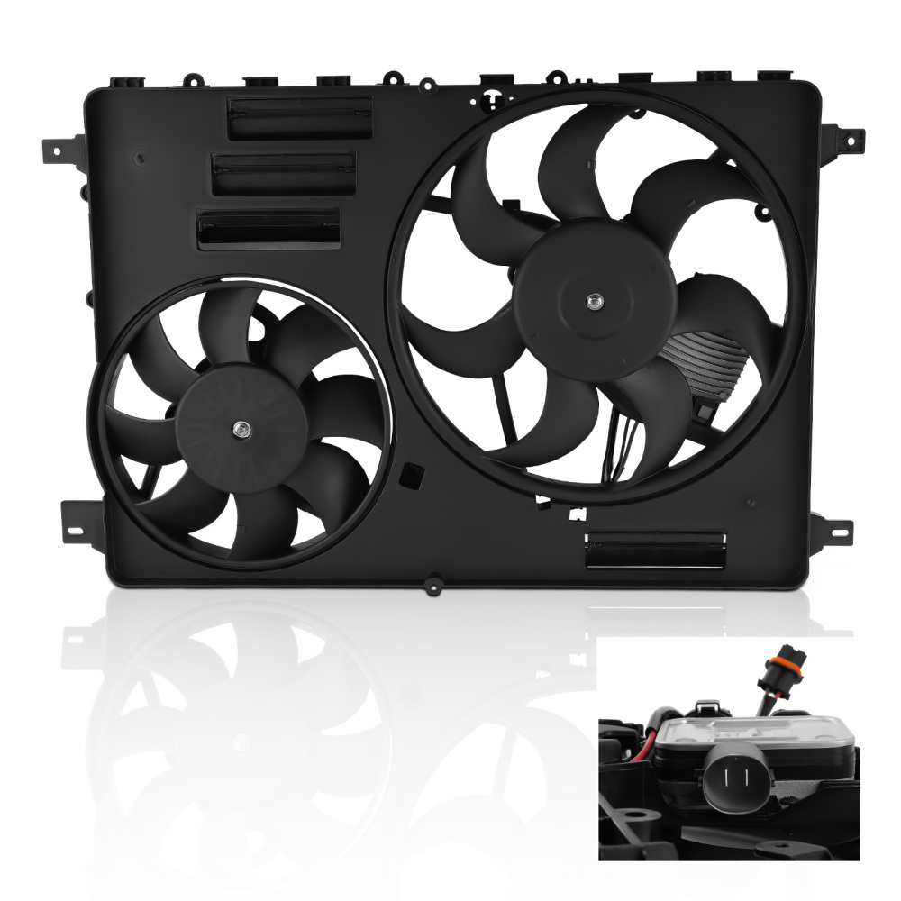 Radiator Cooling Fan Assembly compatible for Land Rover Discovery Sport LR2 Evoque 2012-16