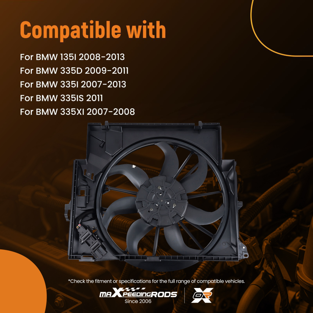 Gruppo ventola di raffreddamento a 4 pin per BMW 335xi/135i/335d/Z4 07-16 17427788907 620981