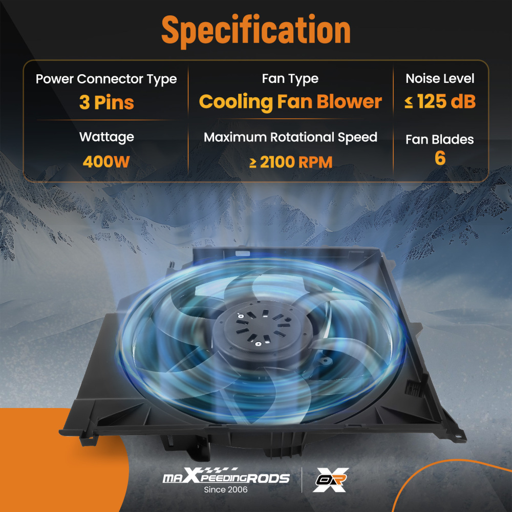 Radiator Cooling Fan Assembly 17113452509 compatible for BMW X3 E83 2.5L 3.0L 2004-2011