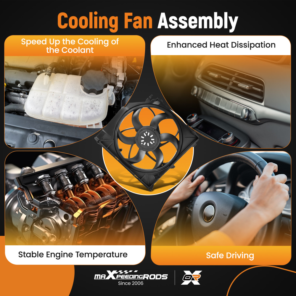 Radiator Cooling Fan Assembly 17113452509 compatible for BMW X3 E83 2.5L 3.0L 2004-2011