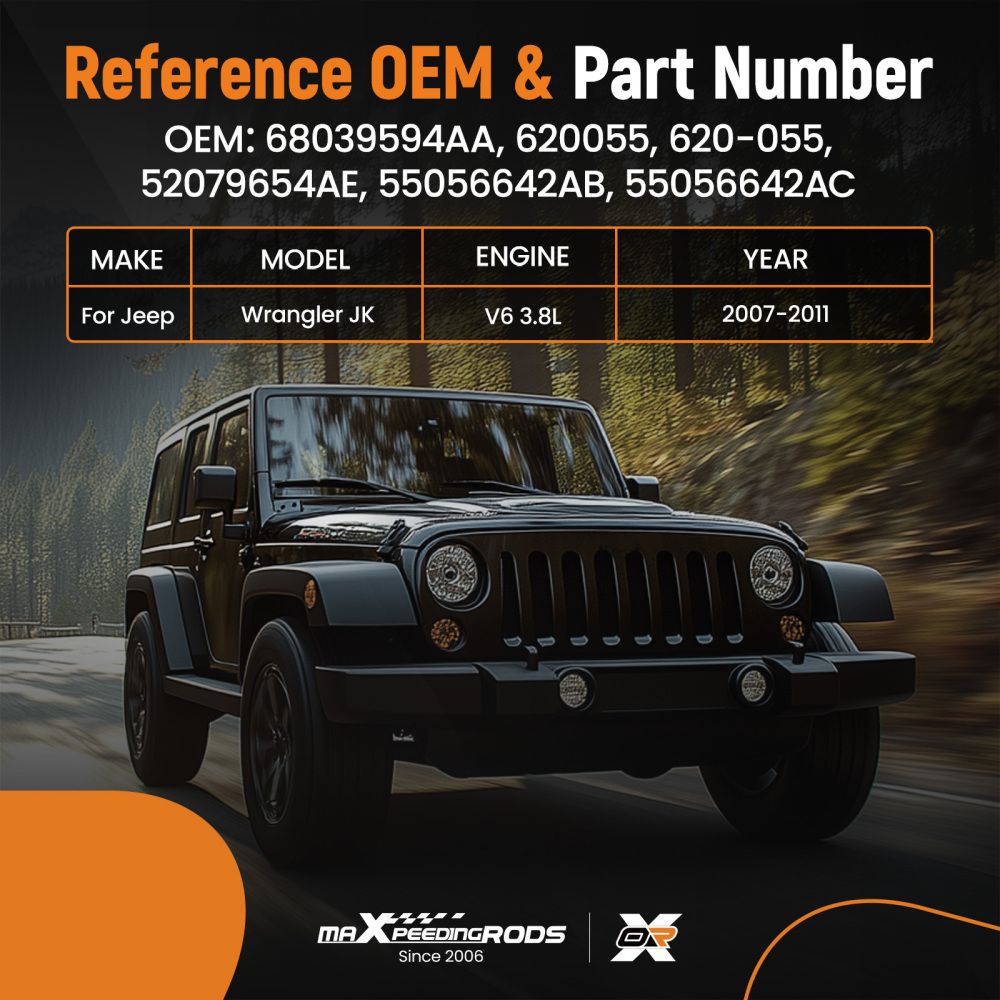 Cooling Fan compatible for Jeep Wrangler JK V6 3.8L 2007-2011 55056642AB 52079654AE 620055