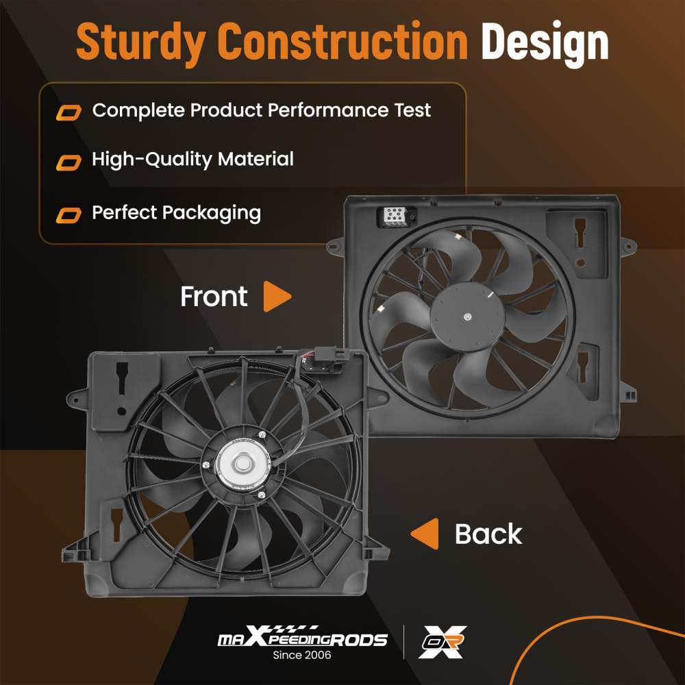 Cooling Fan compatible for Jeep Wrangler JK V6 3.8L 2007-2011 55056642AB 52079654AE 620055
