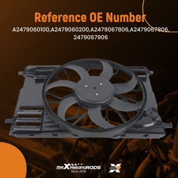 Cooling Fan Assembly compatible for Mercedes-Benz A220 CLA250 GLA250 GLB250 A2479060200