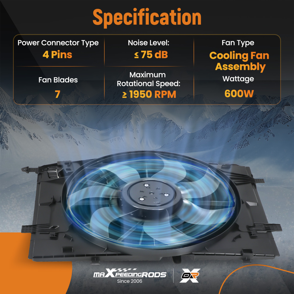 Ventola di raffreddamento del radiatore per Benz C180/C200/C250/C300 14-2017 0999061800 A0999061000