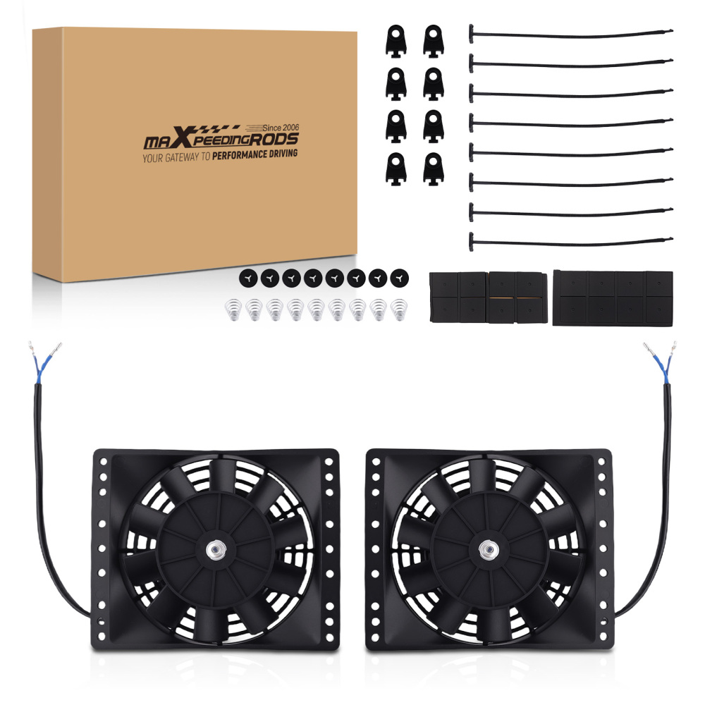 2x6 Electric Cooling Fan Assembly compatible for GMC 265 283 305 327 350 383 400 Engine