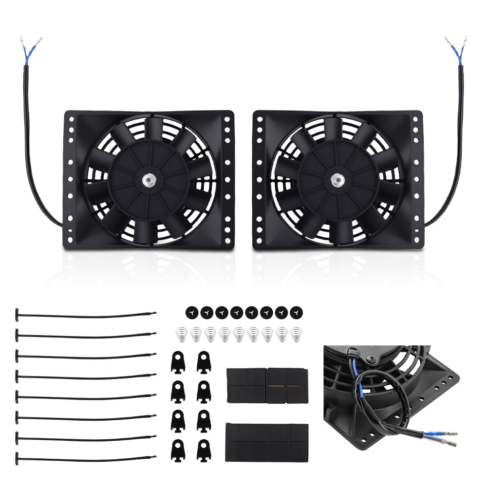 2x6 Electric Cooling Fan Assembly compatible for GMC 265 283 305 327 350 383 400 Engine