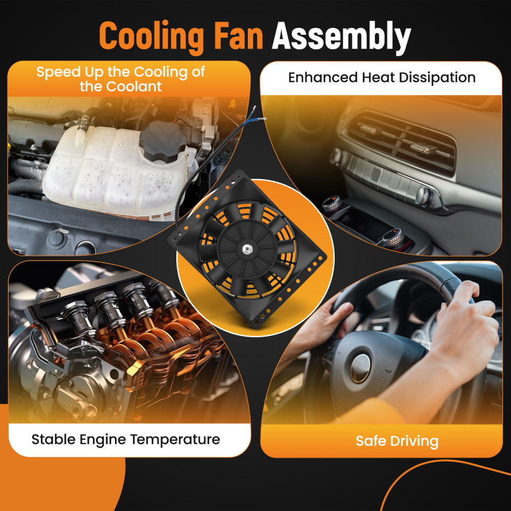 2x6 Electric Cooling Fan Assembly compatible for GMC 265 283 305 327 350 383 400 Engine