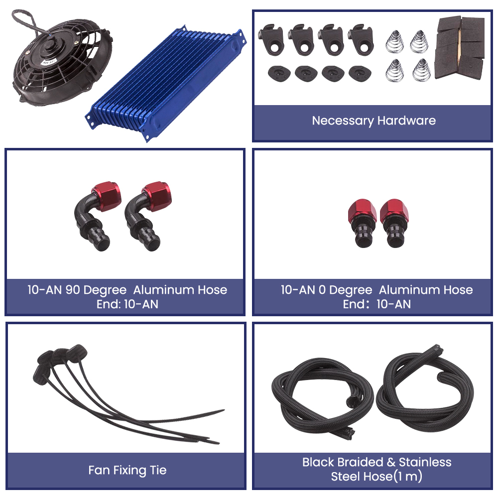 13 Row Trust Oil Cooler+ 7inch Electric cooling Fan