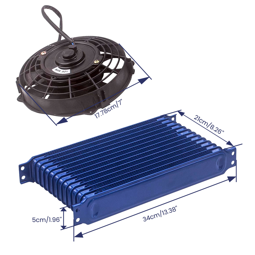 13 Row Trust Oil Cooler+ 7inch Electric cooling Fan