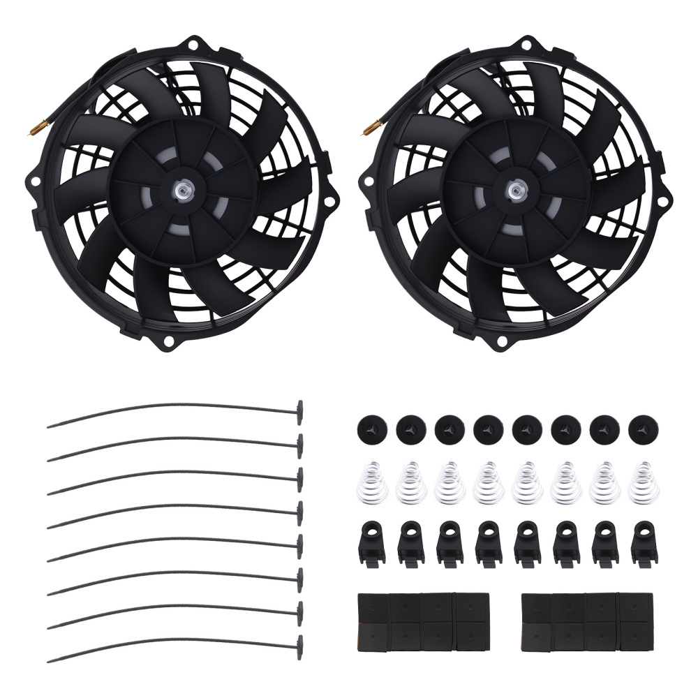 10-Blade Cooling Fan 8.27 for Universal Radiator Application 2900RPM Black