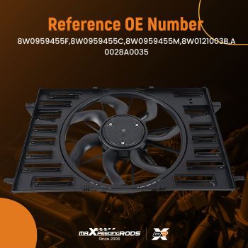 Electric Radiator Cooling Fan for Audi A4/A6 Quattro 2017-2021 8W0959455C