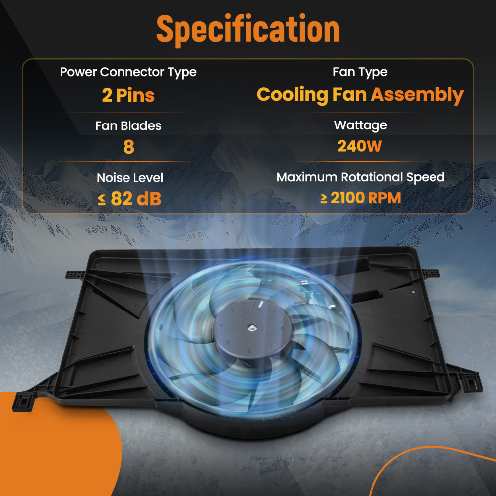 Electric Radiator Cooling Fan compatible for Ford Focus 1.0L/2.0L/2.3L 2012-2018 BV6Z8C607K