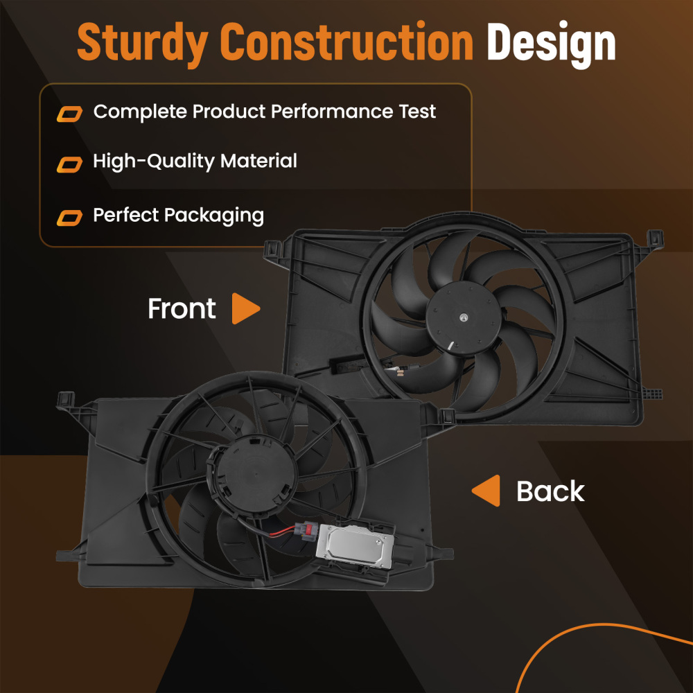 Electric Radiator Cooling Fan compatible for Ford Focus 1.0L/2.0L/2.3L 2012-2018 BV6Z8C607K