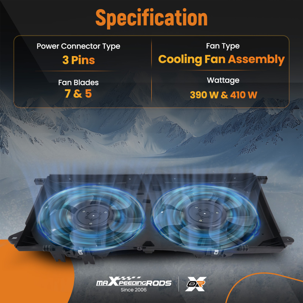 Dual Cooling Fan w/ Brushless compatible for Ford F-150 2021-2023 ML3Z8C607C ML3Z-8C607-C