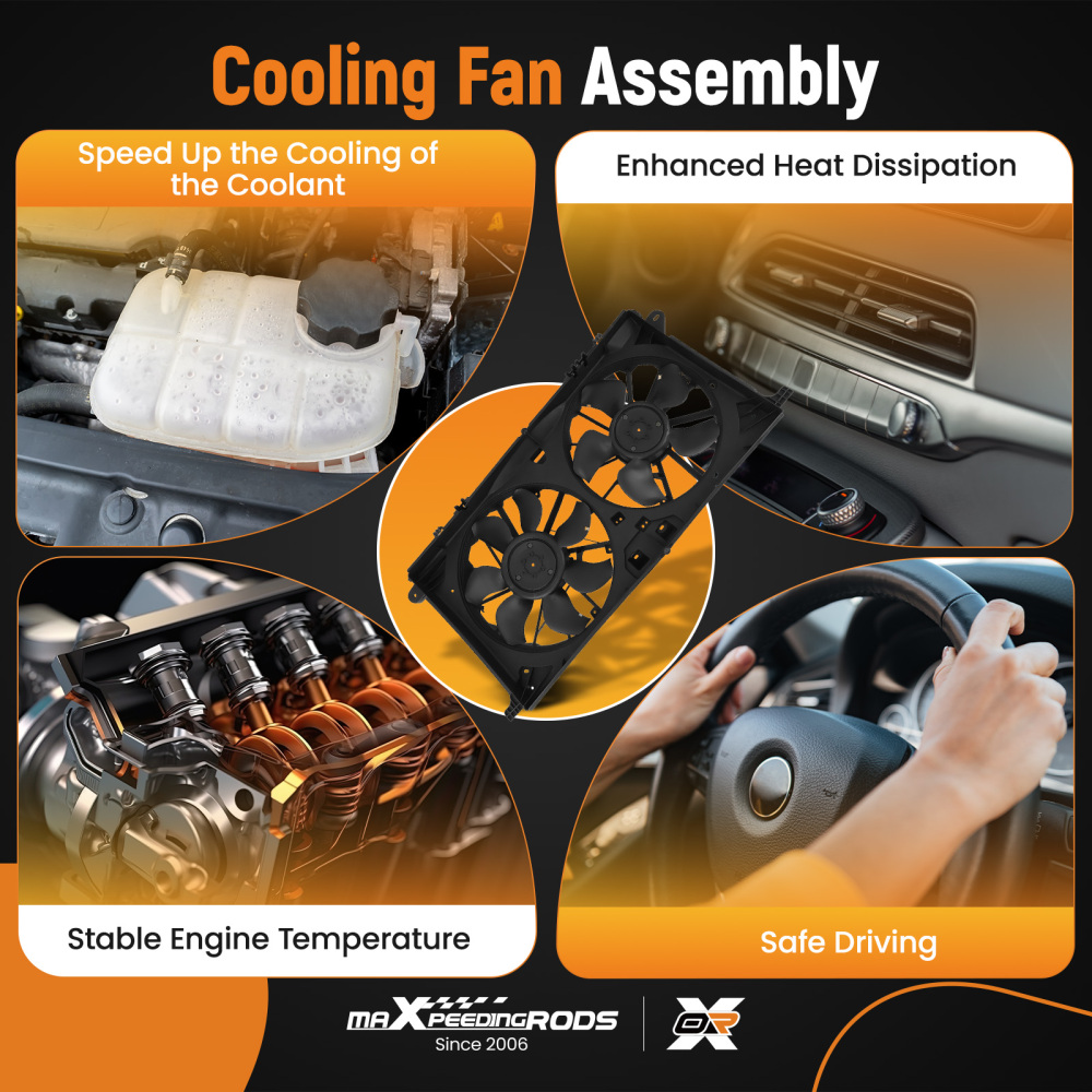 Dual Cooling Fan w/ Brushless compatible for Ford F-150 2021-2023 ML3Z8C607C ML3Z-8C607-C