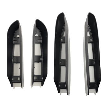 4PCS ABS Roof Rack End Cover compatible for Toyota RAV4 2013-2018 Black Silver Tone