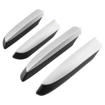 4PCS ABS Roof Rack End Cover compatible for Toyota RAV4 2013-2018 Black Silver Tone