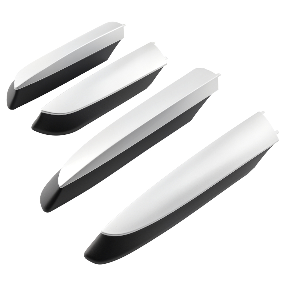 4PCS ABS Roof Rack End Cover compatible for Toyota RAV4 2013-2018 Black Silver Tone