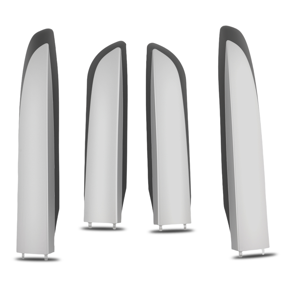 4PCS ABS Roof Rack End Cover compatible for Toyota RAV4 2013-2018 Black Silver Tone