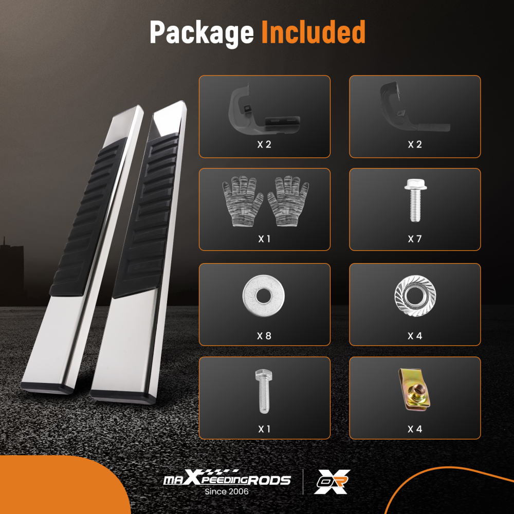 Side Steps Running Boards compatible for Chevrolet Silverado GMC Sierra 07-19 Standard Cab